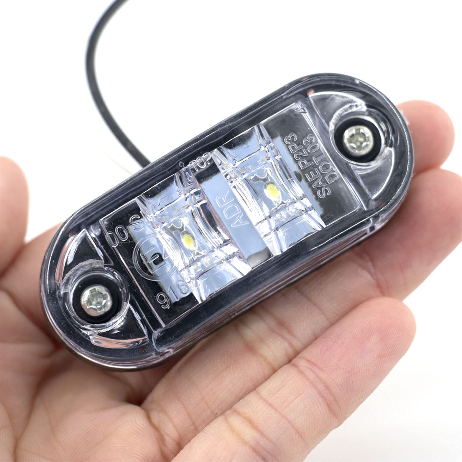 Luce Di Posizione Laterale LED A Gialla 12-24V Per Camion E Rimorchio - Fanalino Sagoma Impermeabile