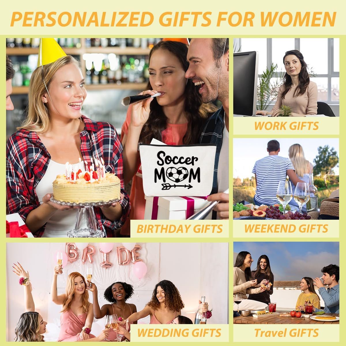 Soccer Gifts, Soccer Mom Makeup Bag, Soccer Coaches Gifts, Mom Gifts Soccer Accessories Cosmetic Bag for Women Soccer Lovers Mummy Mama Christmas Birthday Gifts Soccer Themed Gifts Zipper Pouch - Image 6