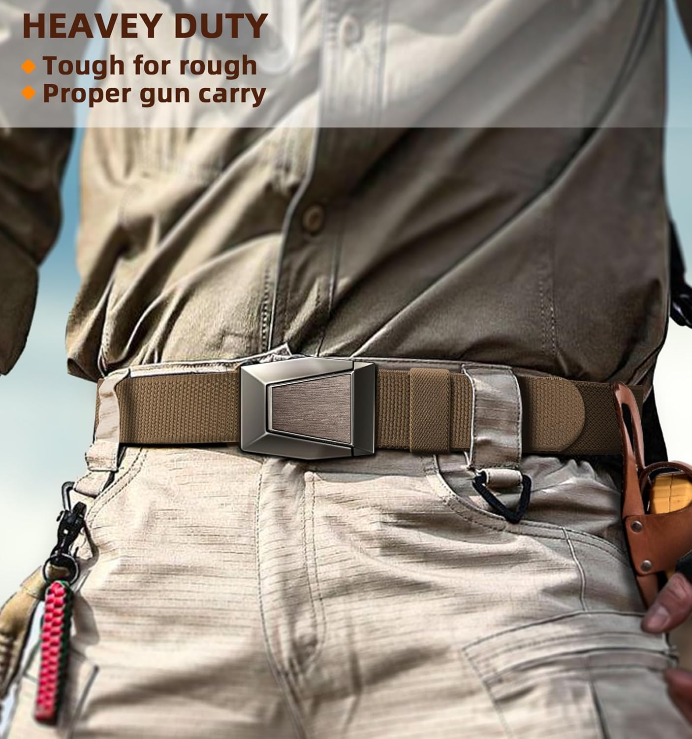 KEMISANT Stretch Belt Men-Adjustable Tactical Work Belt Gift For Men Rigger Heave Duty-Fun Buckle - Image 9