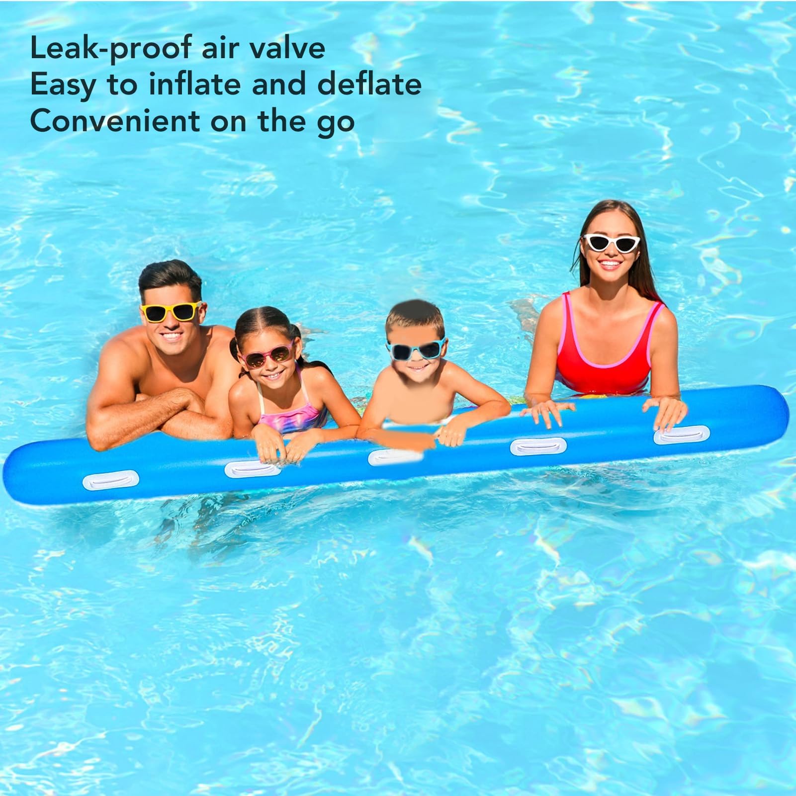 Pool Inflatable Sticks, Colorful Inflatable Pool Noodles Stick, Outdoor Water Games Floats, Colorful PVC, for Adult Swimming Pools Beach Lake Party (Blue)