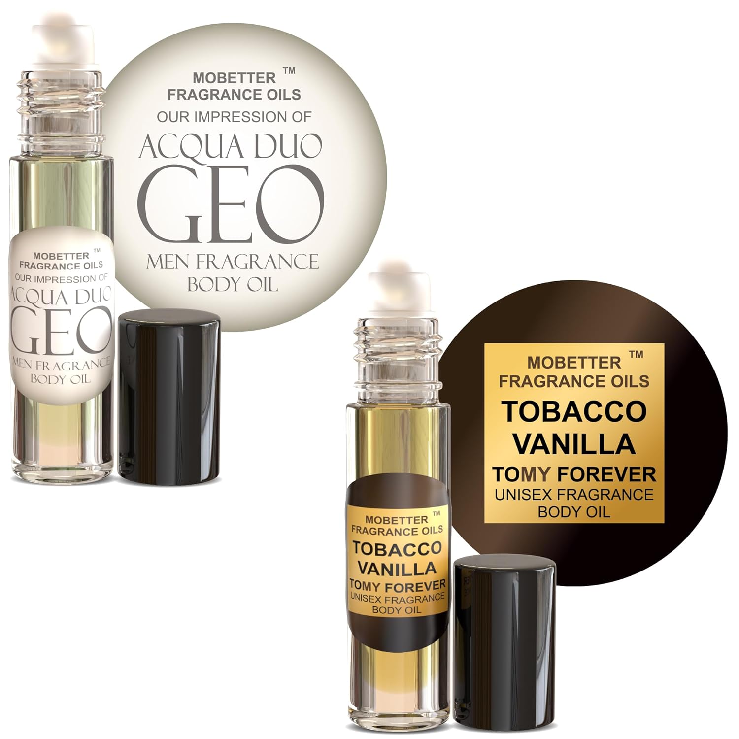 MOBETTER FRAGRANCE OILS Acqua Duo Geo & Tobacco Vanilla Fragrance Body Oil