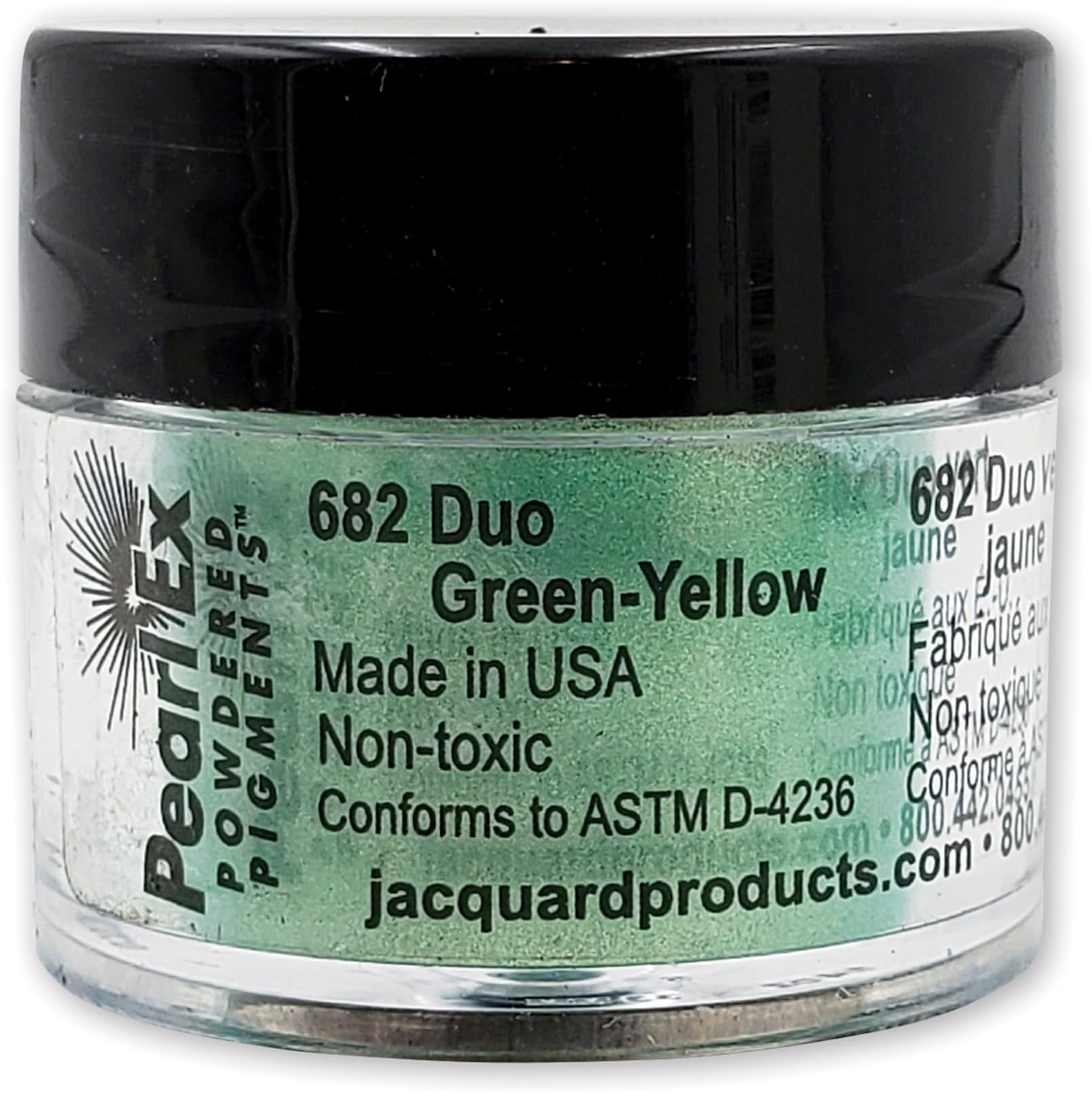 Jacquard Pearl Ex Pigment Powder 3 Grams Duo Green/Yellow - Loose Mica Powder for Epoxy Resin, Watercolors, Calligraphy Ink & Clay - Epoxy Pigment Powder - Epoxy Resin Color
