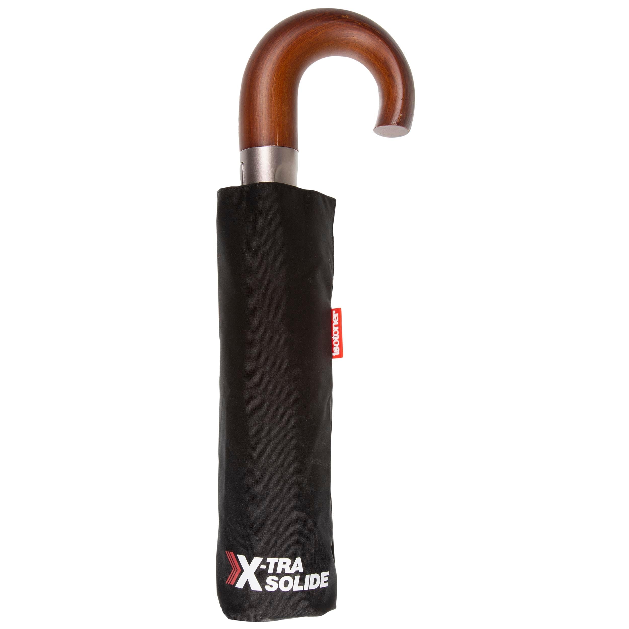 Isotoner Paraguas x-tra sólido, ultra repelente al agua, apertura/cierre automático, Negro , ST