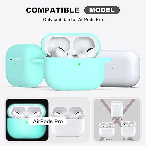 Miniatura 118 de R-fun Funda compatible con AirPods Pro de 2ª/1ª generación con kit de limpieza, silicona protectora completa compatible con funda de carga Apple