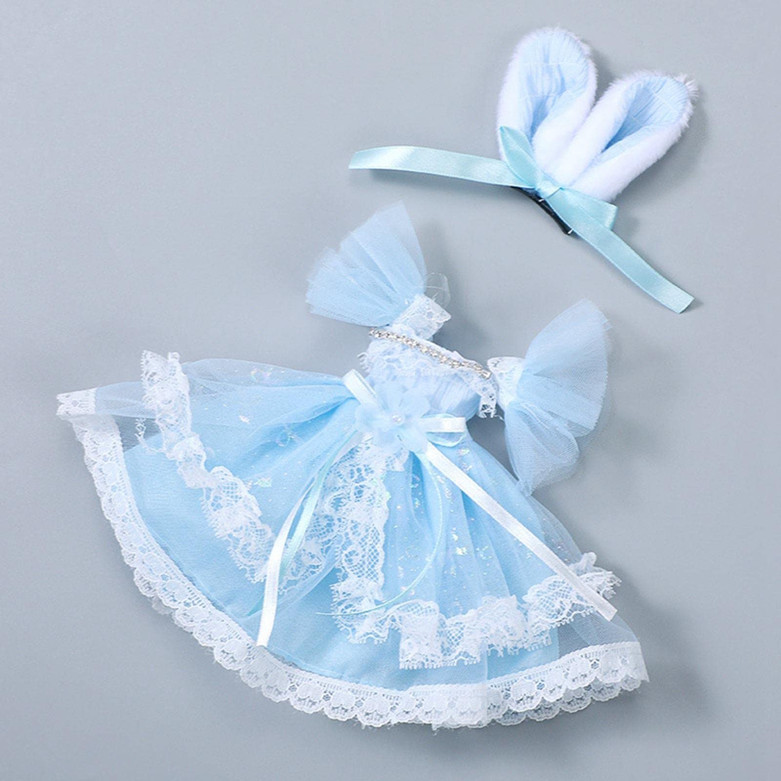 10 Set Puppenkleidung Kleid Kostüme Outfits Kollektionen Mode für 30cm Babypuppe Blau Kurzarm