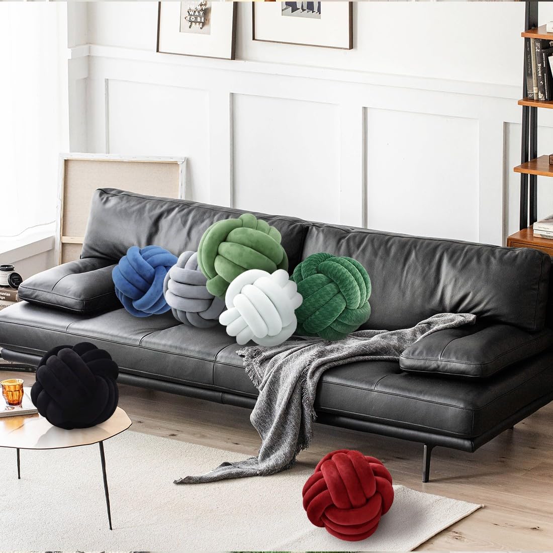 Coussin Décoratif Noué En Forme De Boule - Diamètre 30 Cm - Pour Canapé, Lit, Voiture
