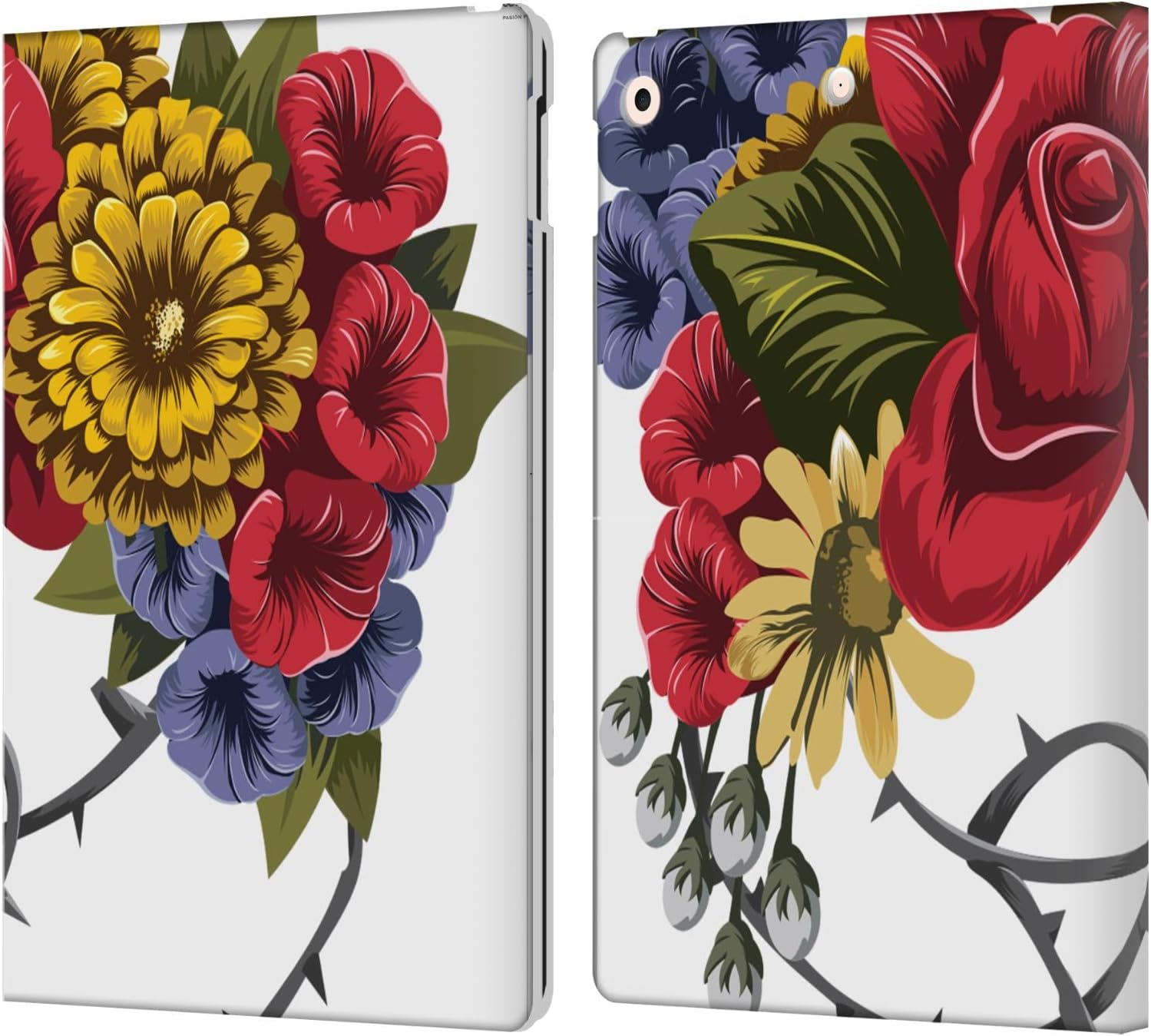 Head Case Designs Officially Licensed Frida Kahlo Bunch Red Florals Leather Wallet Case Compatible with Apple iPad 10.2 2019/2020/2021