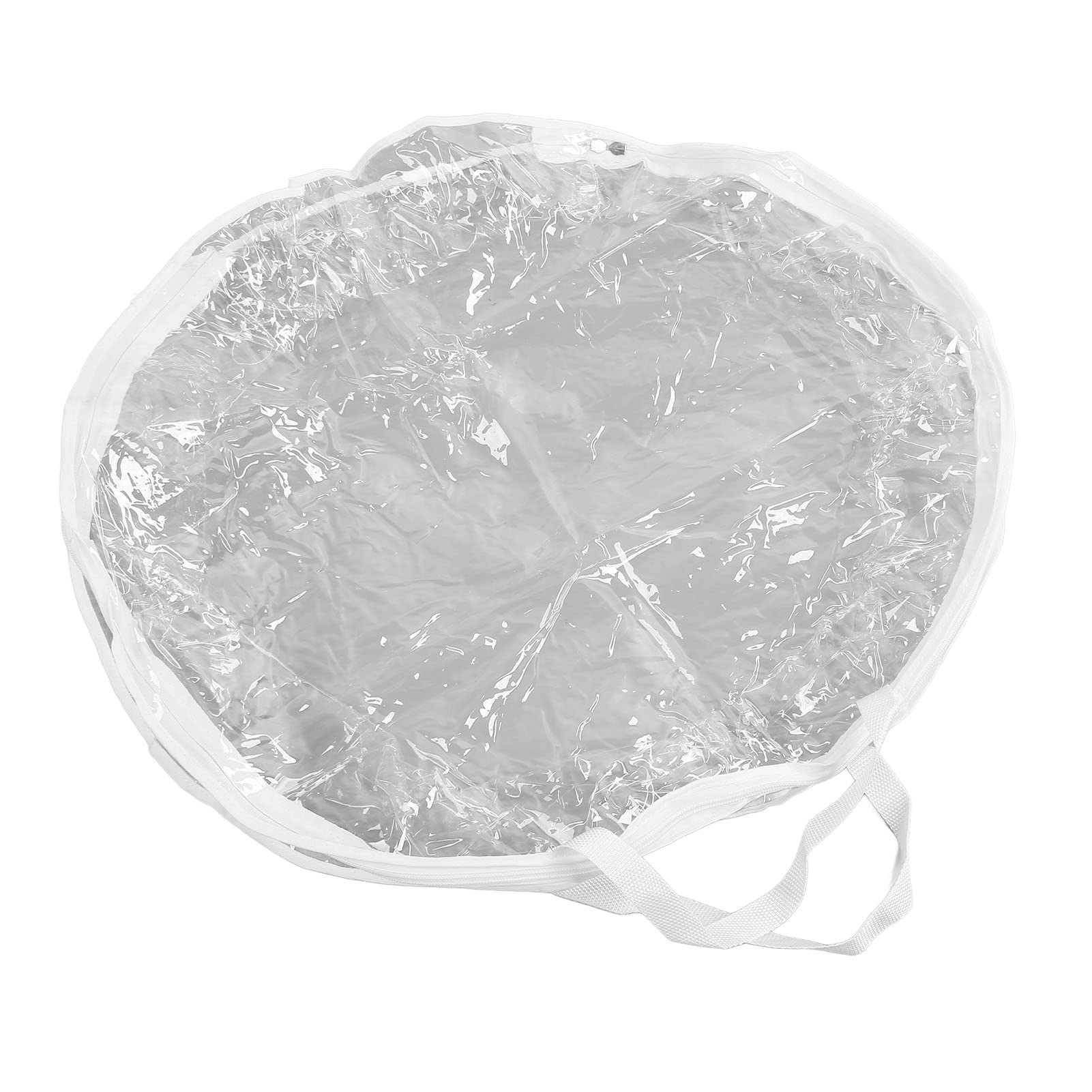 Clear Wreath Storage Bag with Double Zippers & Reinforced Handle, 60x20cm Thick PVC Wreath Storage Container for Christmas, Easter, Fourth of July, Fall & Halloween