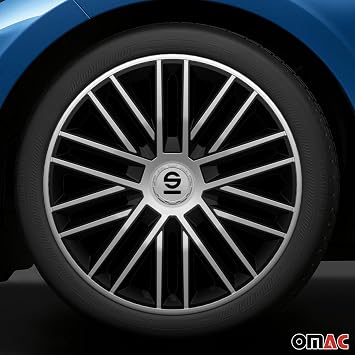 Sparco Wheel Covers Bergamo - 15-inch - Silver/Black - Set of 4 pieces