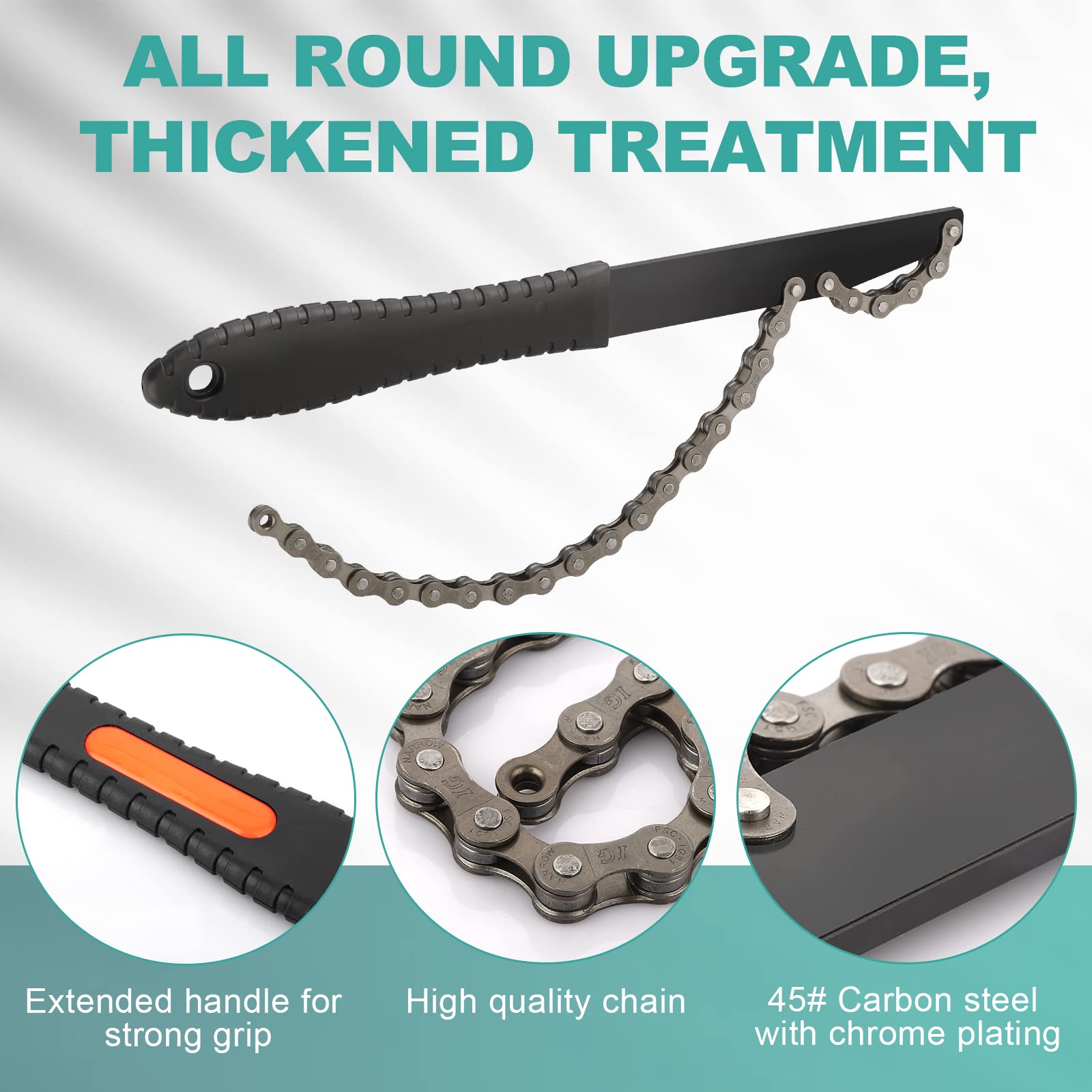 Homord Kit Attrezzi Bici, Chiave a Frusta con Bici Chiave Pacco Pignoni, Kit Catena Bici Frusta per Catena Freewheel Removal Tool…