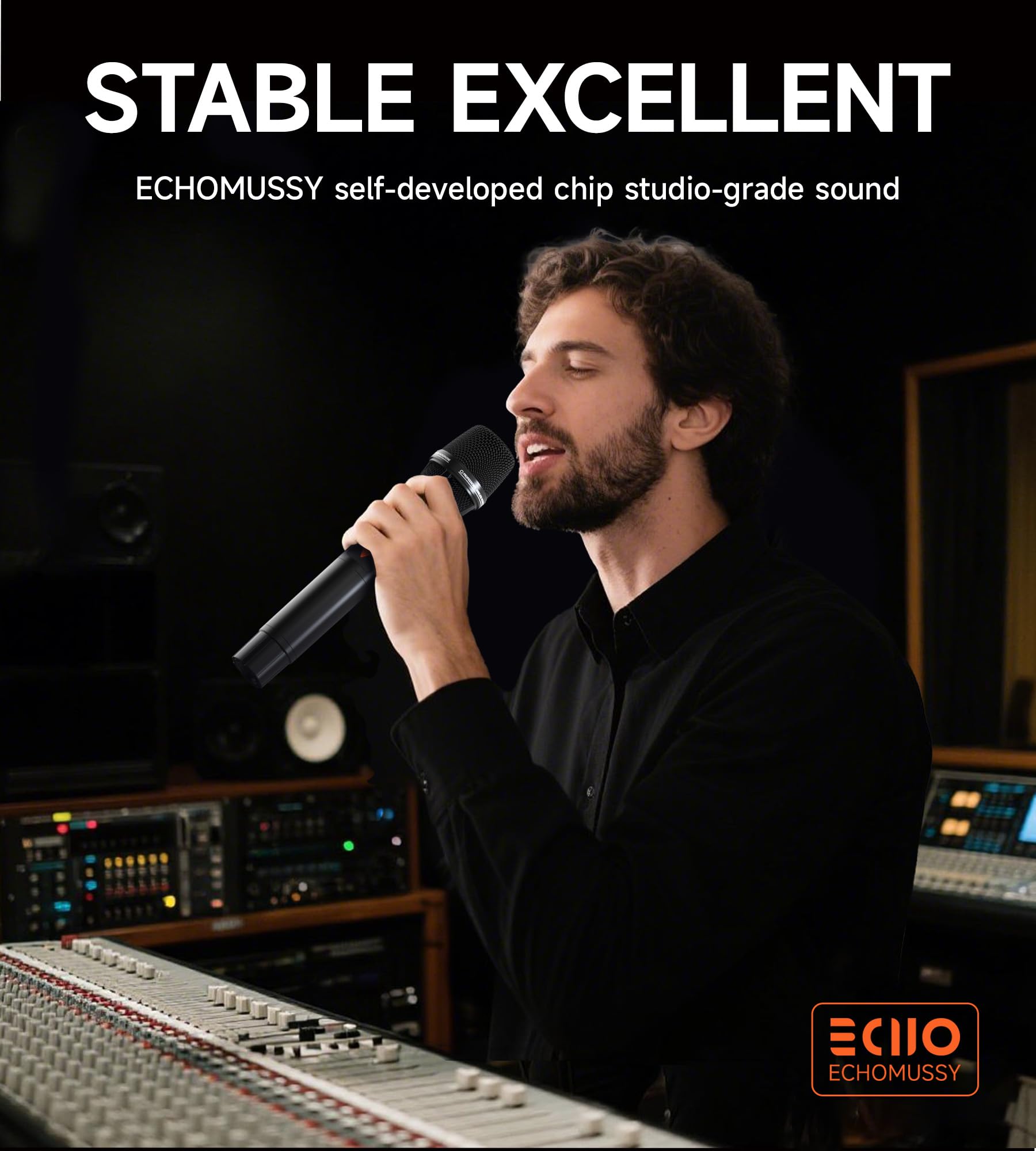 Microphone Wireless, Professional Metal UHF Dual Wireless Microphones with 3ms Transmission Rate, 240 ft Effective Range - Image 4
