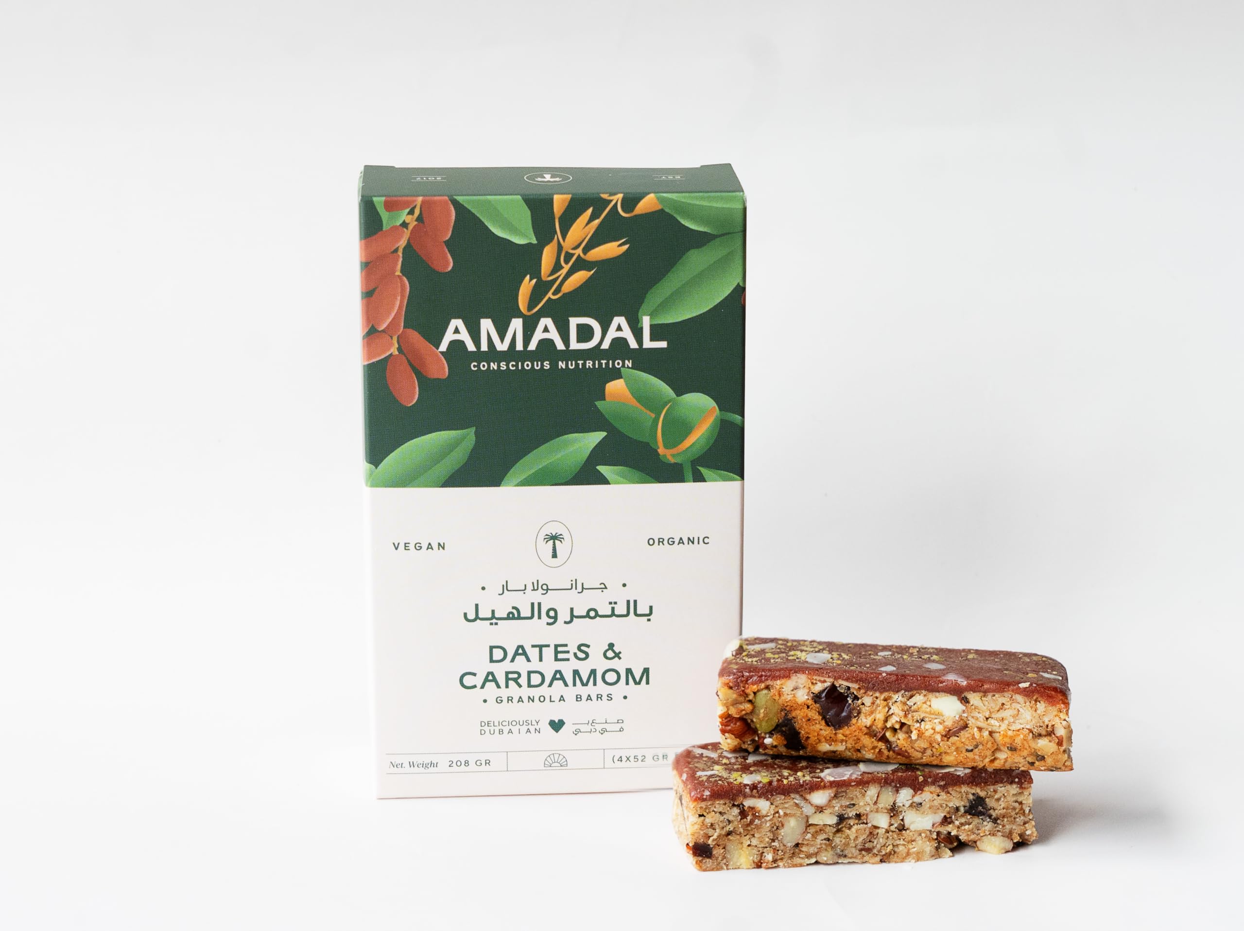 Dates & Cardamom Granola Bars - Vegan, Organic