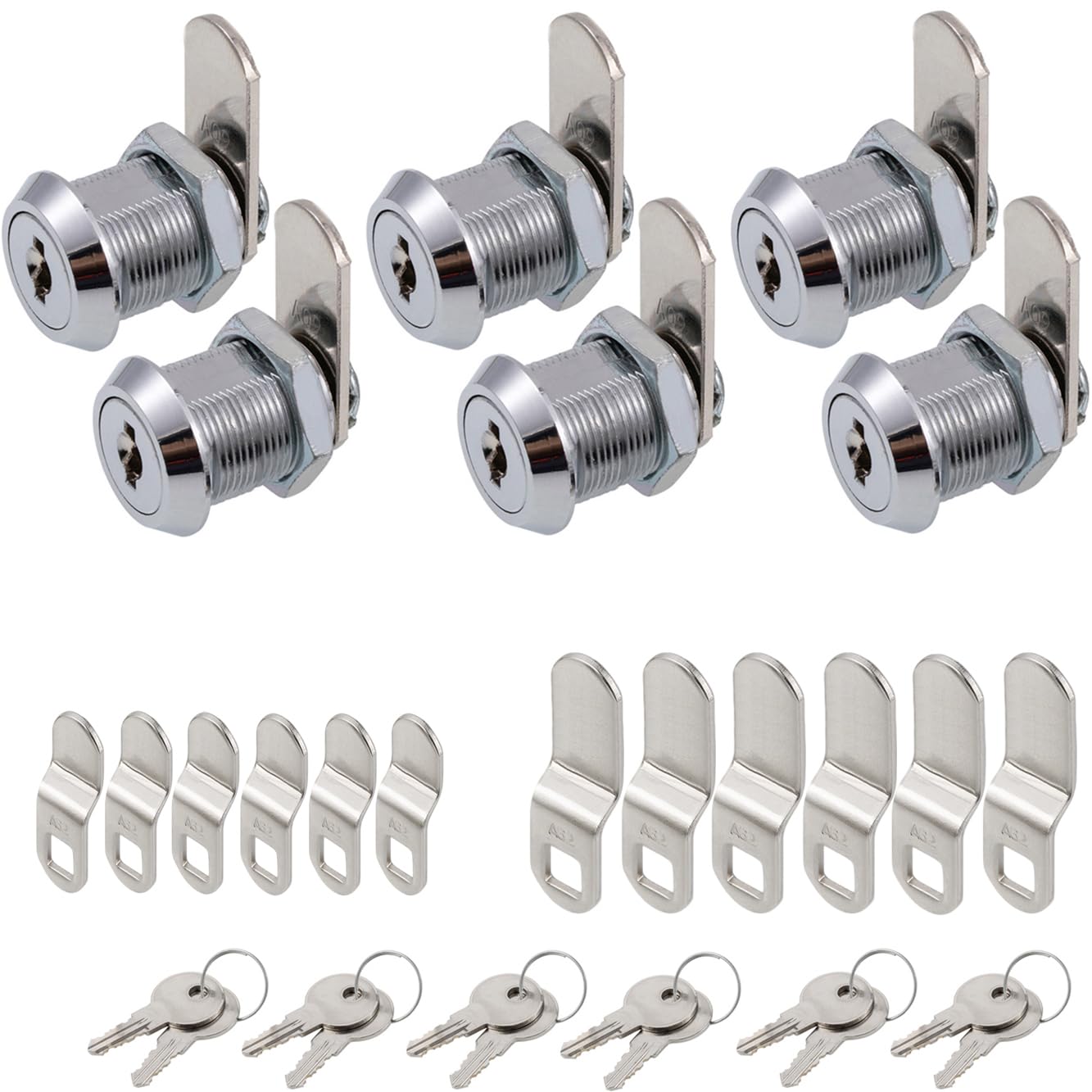 5 Pack Keyed Alike Cabinet Cam Locks – 5/8 Inch Cylinder Cam Lock Set For Mailbox, Drawer, Toolbox & RV
