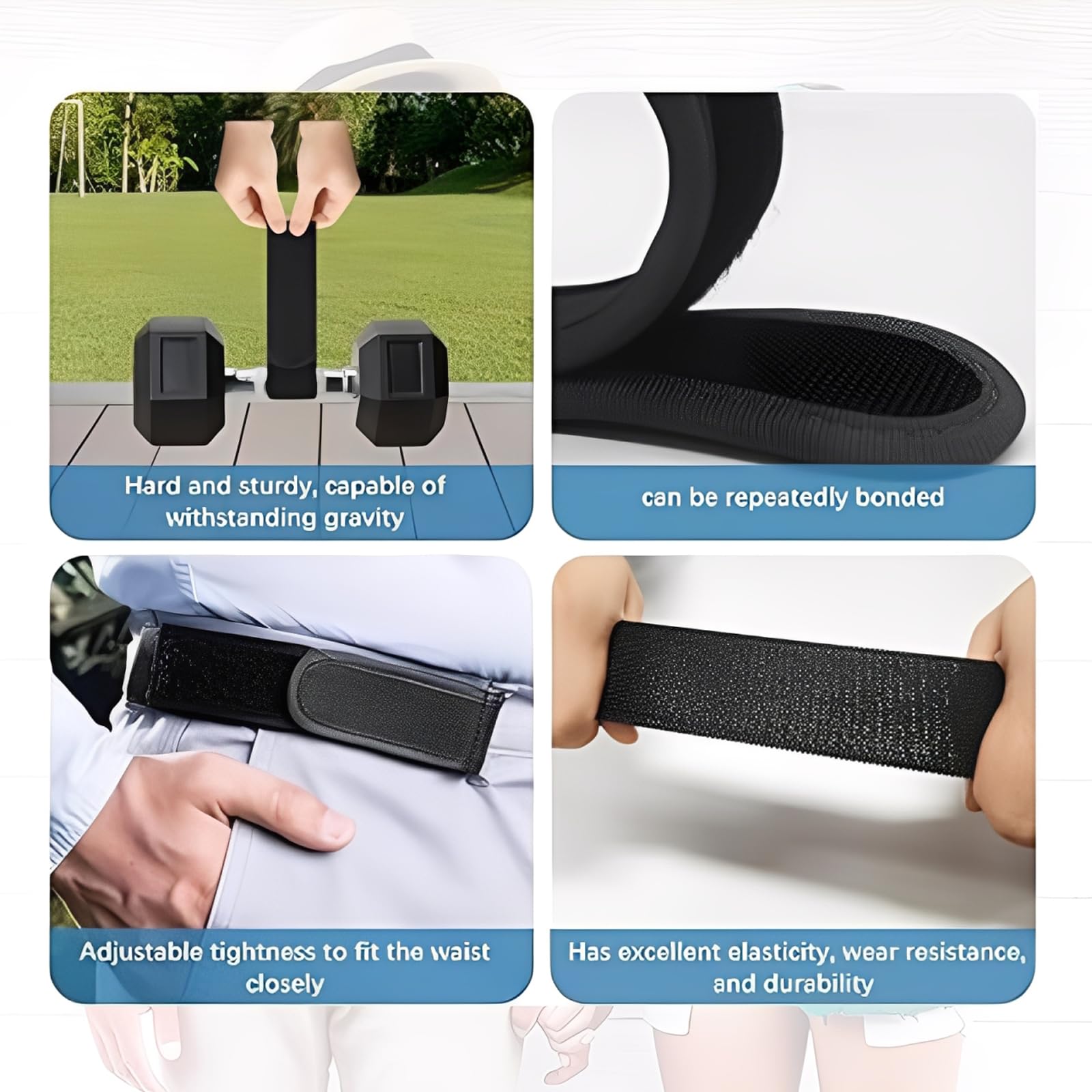 2 Pack Elastic Belt For Men, Black Stretchable Belt Without Buckle, Adjustable Waist Belt For Pants Jeans Shorts, Comfortable Formal Belt For Travel Work Daily Wears, 41cm x 4cm x 1.2cm 2