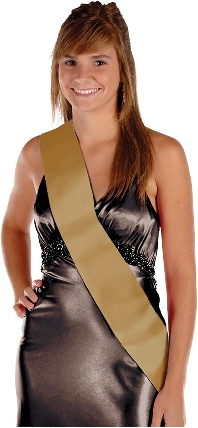 Satin Sash (gold) Party Accessory (1 count) (1/Pkg)