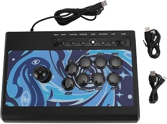 Yanmis Arcades Fight Stick for PC TV, 8 Action Keys + 8 Function Keys & Steel Joystick, Support LS Modes, Fightstick Controller for Fighting Games