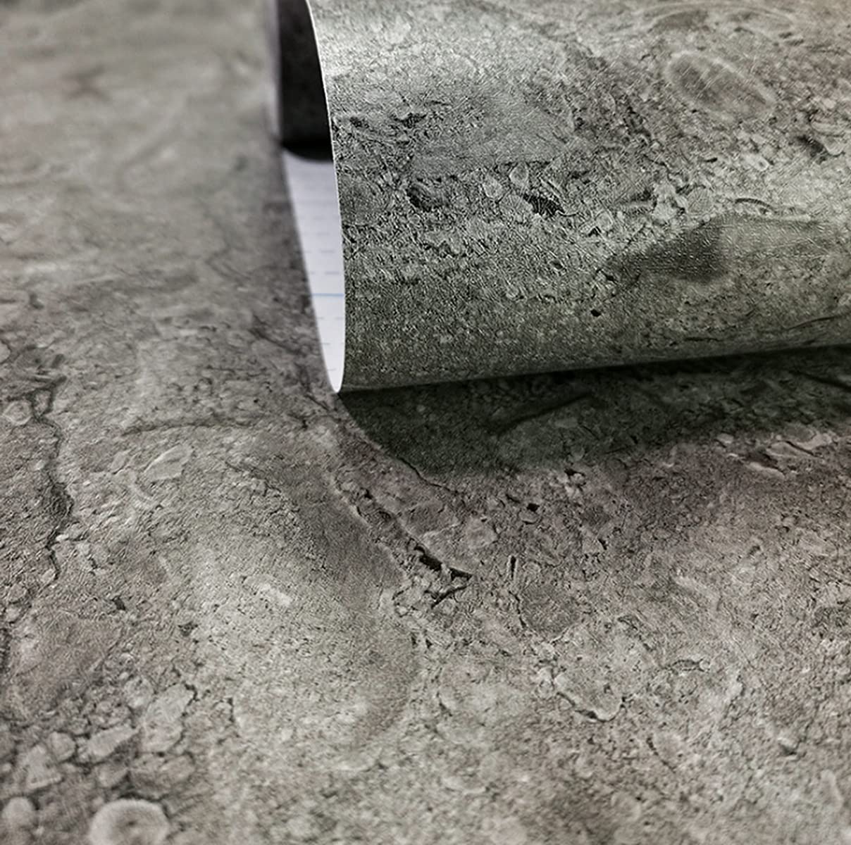 Papier peint marbre gris foncé adhésif en vinyle pour relooker vos meubles 45x300 cm