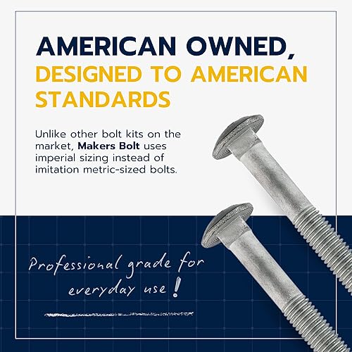 Vista 34 de Kit de pernos de carro galvanizado de 1/2 x 10 pulgadas (25 unidades), grado 307A, incluye arandelas planas USS de 1/2 pulgada (25 piezas) y tuercas