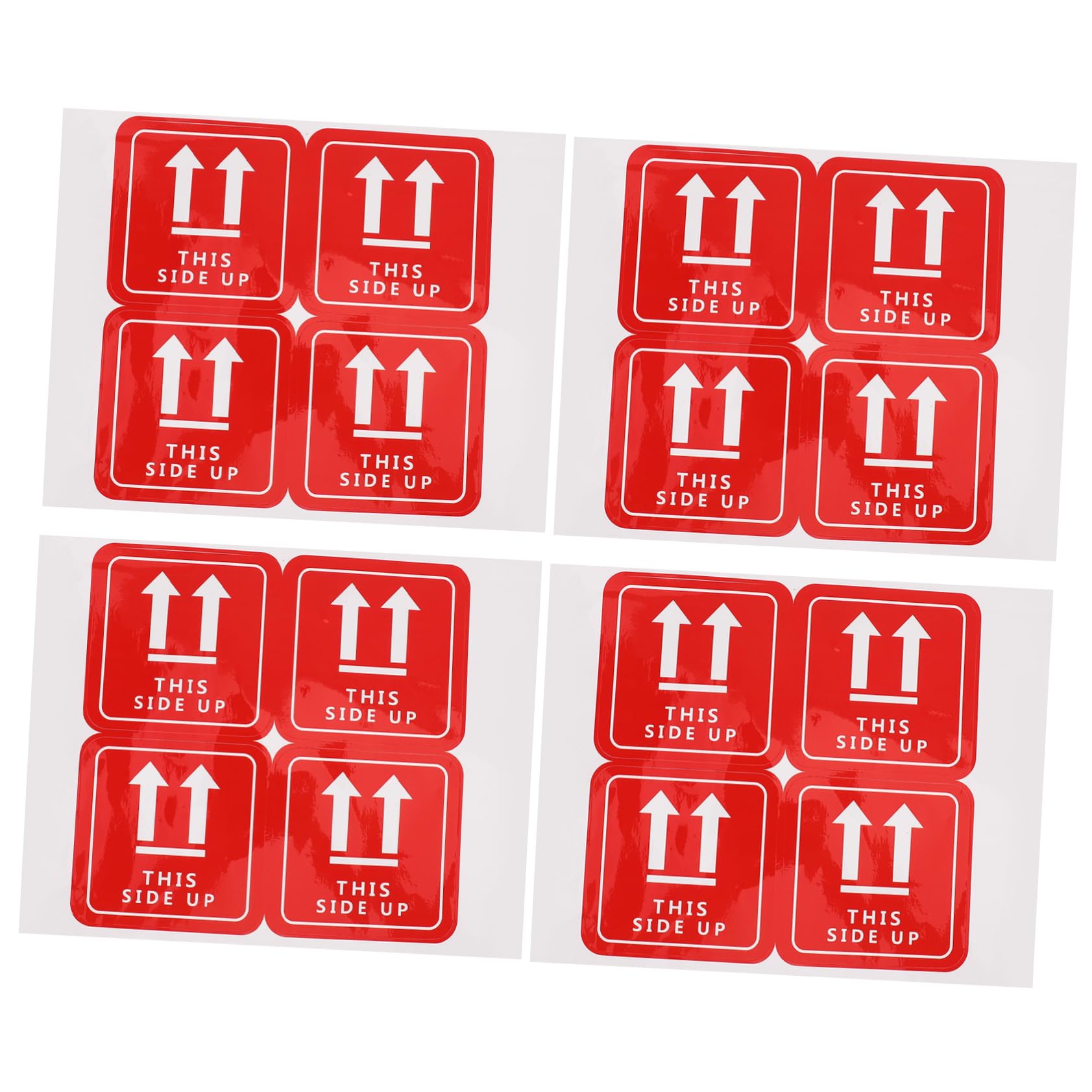VILLFUL 16 Pcs Red Shipping Care Sticker This Side Up Stickers For Shipping Pvc This Side Up Decal Caution Label Sticker
