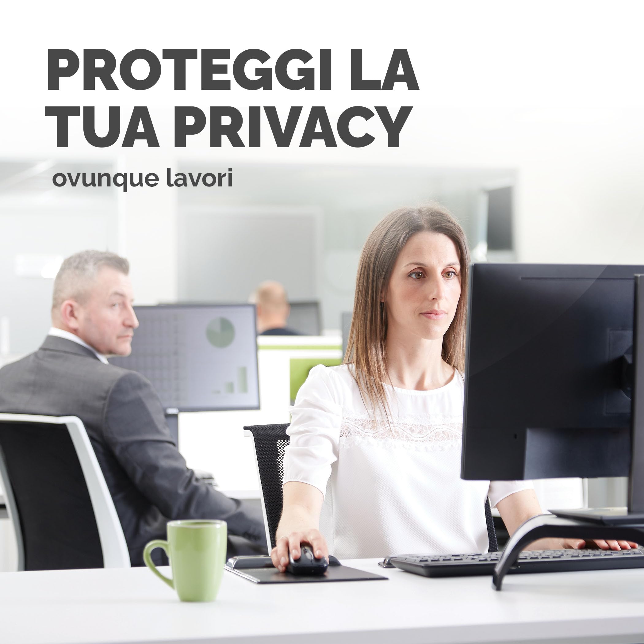 Fellowes PrivaScreen Filtro Privacy - Protezione antiriflesso e Luce Blu per Monitor 27" Pollici (Rapporto 16:09, 597 x 335mm) - Aggancio e rimozione Facili con linguette Quick Reveal™