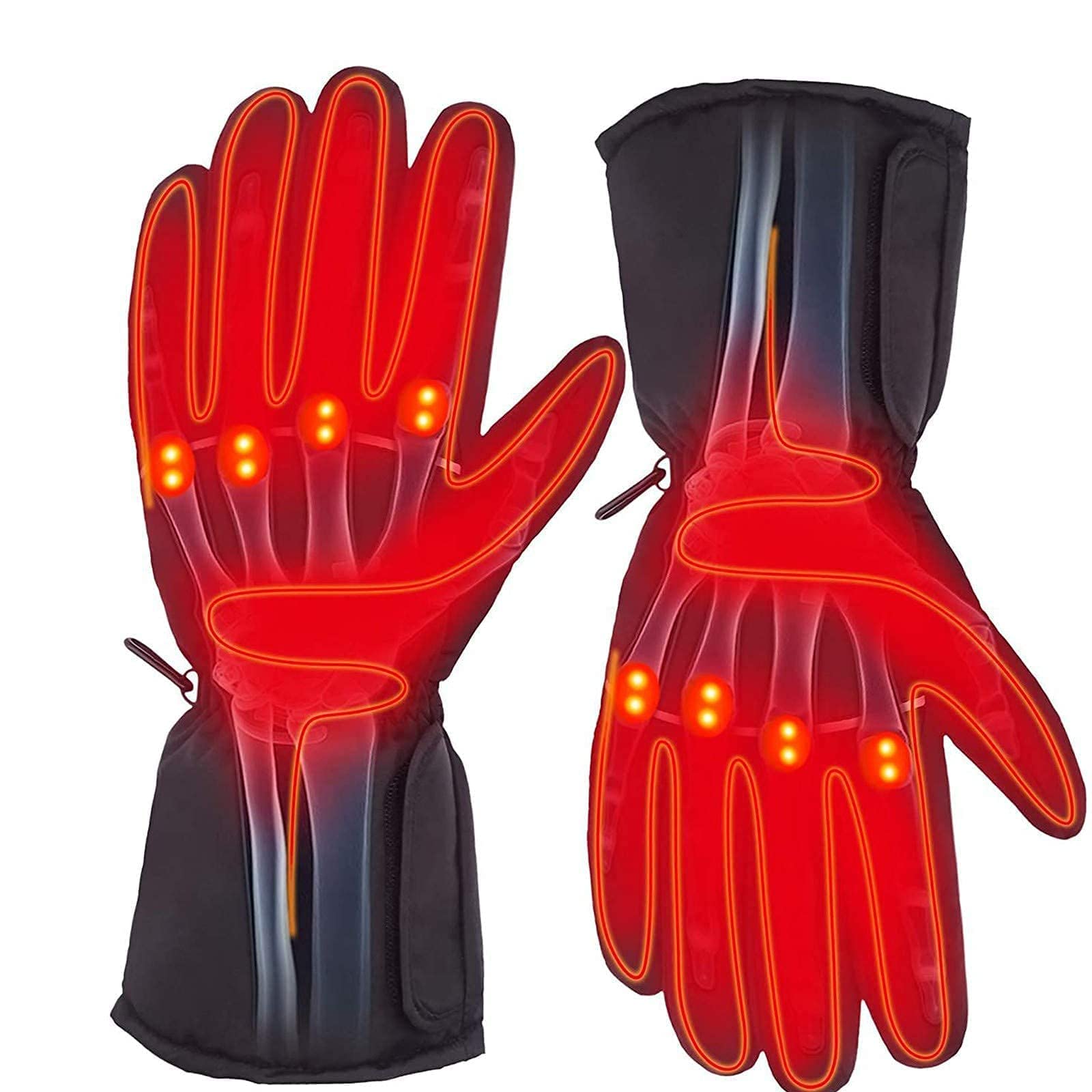 SBTXHJWCGLD Guanti riscaldati con Batteria Ricaricabile, Guanti riscaldanti elettrici Guanti Termici Invernali Guanti Caldi Touchscreen per Sport all'Aria Aperta Ciclismo Equitazione Sci Patti