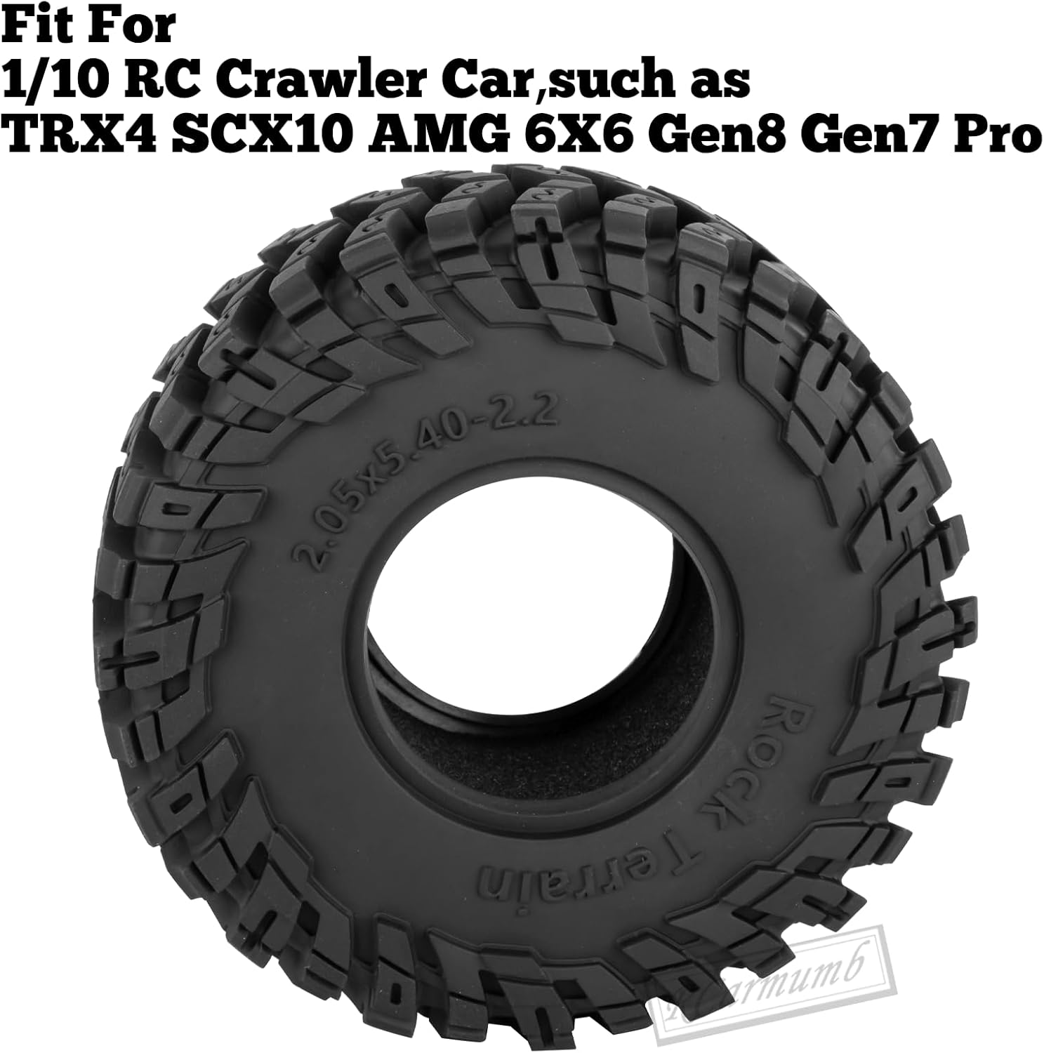 2.2 Inch RC Crawler Tires for 1/10 TRX4 SCX10 Capra AMG 6x6 Gen8 Everest Gen7 Pro Off-Road Vehicles,All-Terrain High Grip Soft Rubber Tires w/Deep Tread & Foam Insert,StyleB