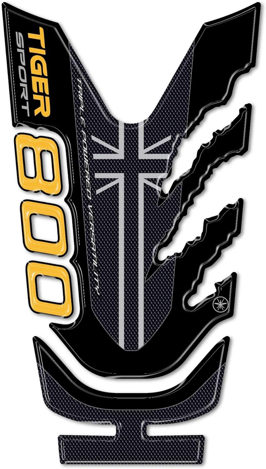 labelbike - 3D Sticker Motorcycle Tank Pad Protection and Decoration in Resin Compatible with Triumph Tiger 800 Sport 2025 - Color Ochre - Cosmic Yellow