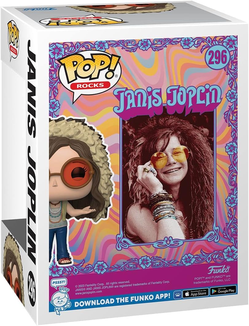 POP Rocks: Janis Joplin Funko Figurine en vinyle (livrée avec étui de protection compatible), multicolore, 9,5 cm