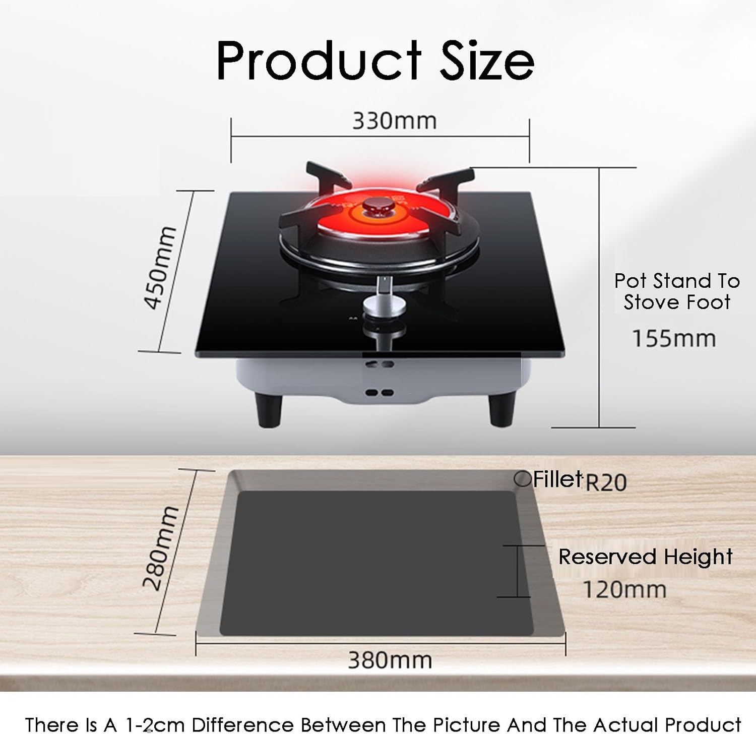 Gas Hob, Gas Stove Desktop and Embedded Gas Cooktop with Flame Failure Protection,Infrared Heating Automatic Ignition NG/LPG Gas Cooker, Burner for Home Camping Outdoor(NG)