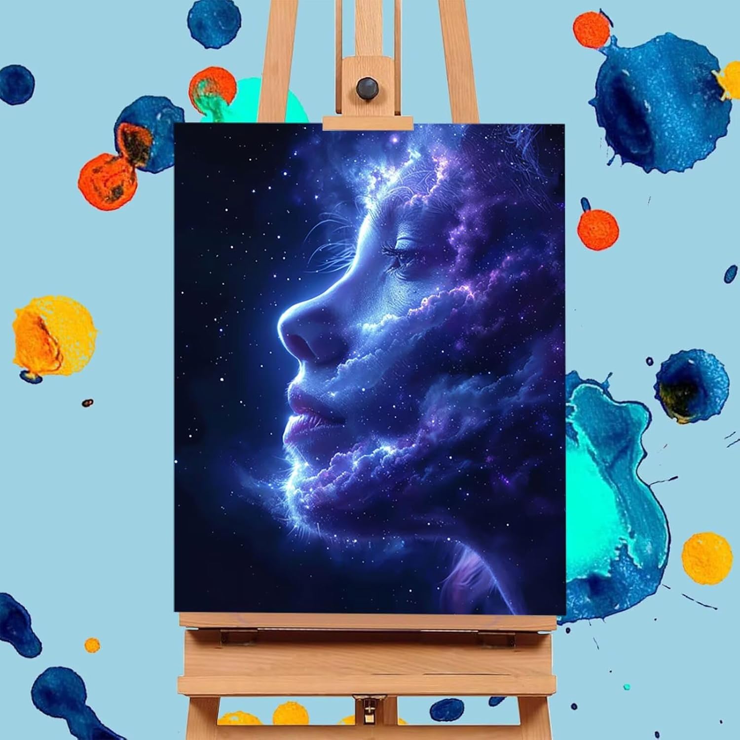 数字油絵 女性 Paint by Numbers 星空 手塗り DIY絵 デジタル油絵 絵画 インテリア 初心者と大人 ペイントバイ