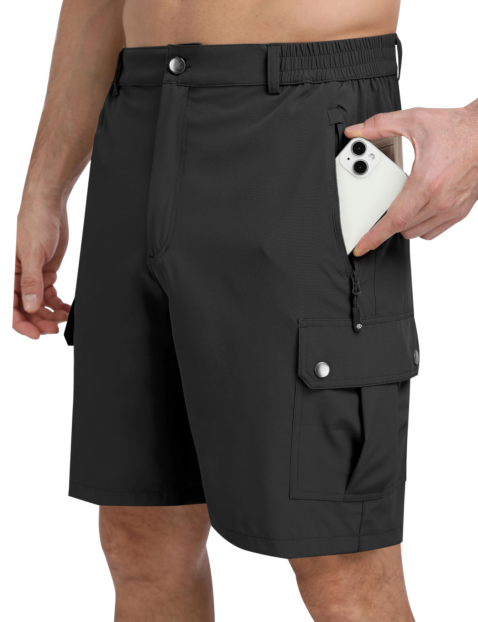 MoFiz Short de Randonnée Homme Shorts Bermuda Cargo Léger Séchage Rapide Shorts de Sport d'extérieur Trekking Montagne avec 5 Poches