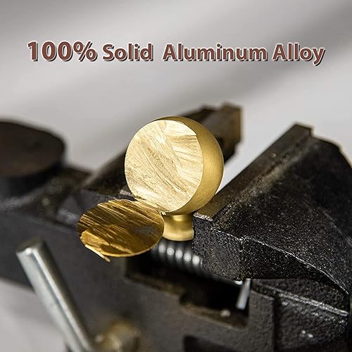 Miniatura 4 de Haliwu Paquete de 10 pomos de latón cepillado para gabinetes de cocina, tiradores redondos para cajones para baño, cocina y dormitorio