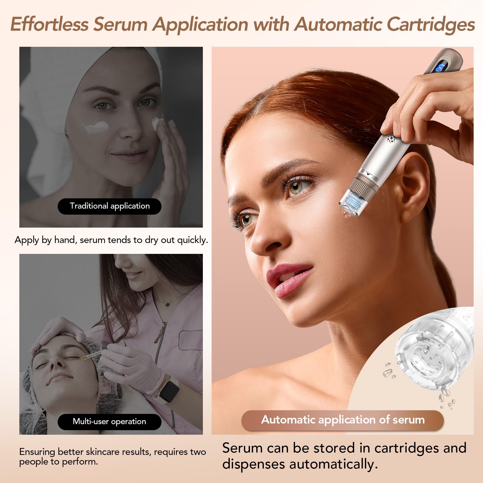 Hydra Pen H3 Microneedling Pen Wireless Micro Needling Pen for Face and Body Skin Care Tool Kit with 20 Liquid Fillable Cartridges - Image 3