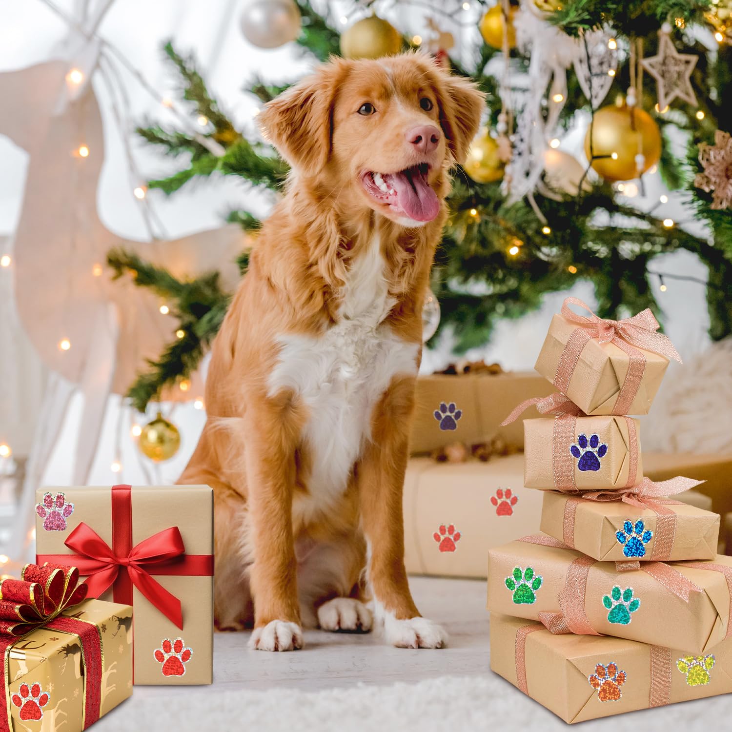 500pcs Dog Paw Print Stickers - Colorful Cute Paw Decals For Crafts & Decorations