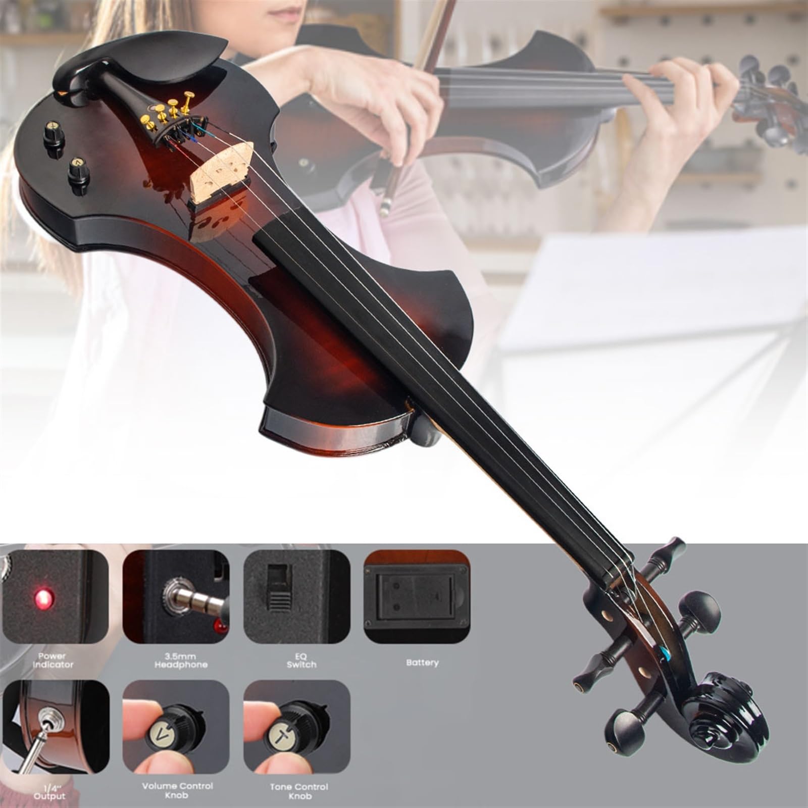 Kit Di Violino Professionale Kit Di Violino A Grandezza Naturale 4/4 Fai Da Te Fatto A Mano Violino Acustico In Legno Massello Naturale Con Pannello In Abete Rosso E Fondo In Acero