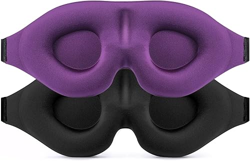 Antifaz para dormir (negro y morado) para hombres y mujeres, 100% bloqueo de luz, máscara de ojos 3D para dormir por la noche, cubierta relajante disponible en Yaxa Costa Rica