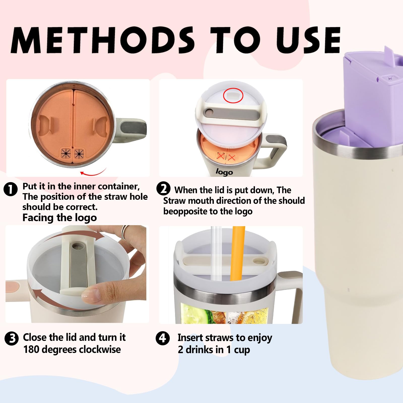 Stanley Cup Getränketrenner - 2-in-1 Silikon-Innentrenner Für 40 Oz Becher