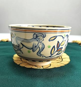 Amazon.co.jp: 珍 作家物 手書き 猿柄 抹茶茶碗 茶道 カフェオレ