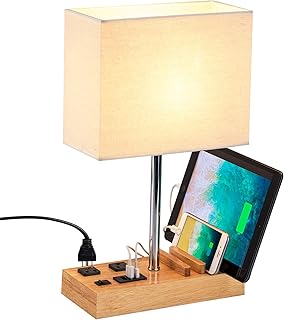 Dreamholder Desk Lamp with 3 USB Charging Ports, Table Lamp with 2AC Out...