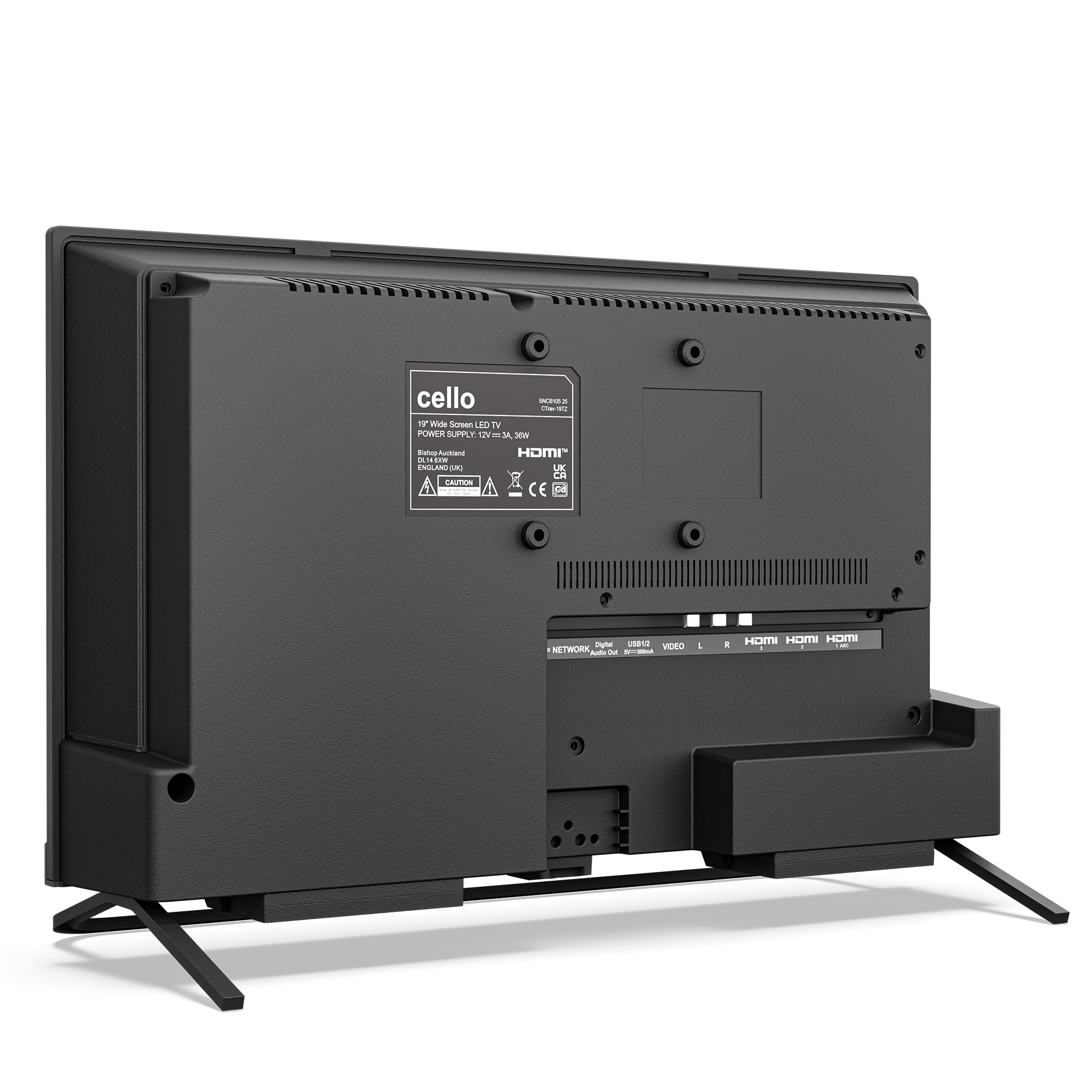 Cello CTRAV-19TZ Smart TV 19" 12V per camper e campeggio, Tizen OS di Samsung, Gaming Hub, altoparlanti Pitch Perfect, Bluetooth, triplo sintonizzatore