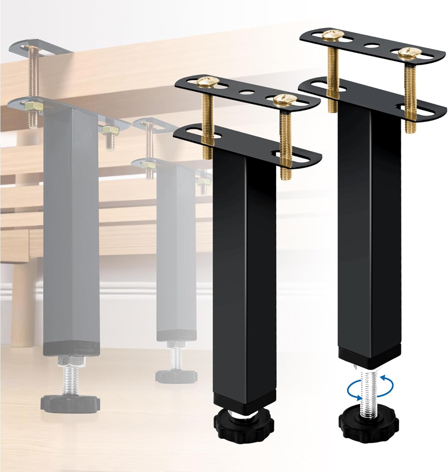 ZhouDaShu Adjustable Height Bed Support Legs，Bed Center
