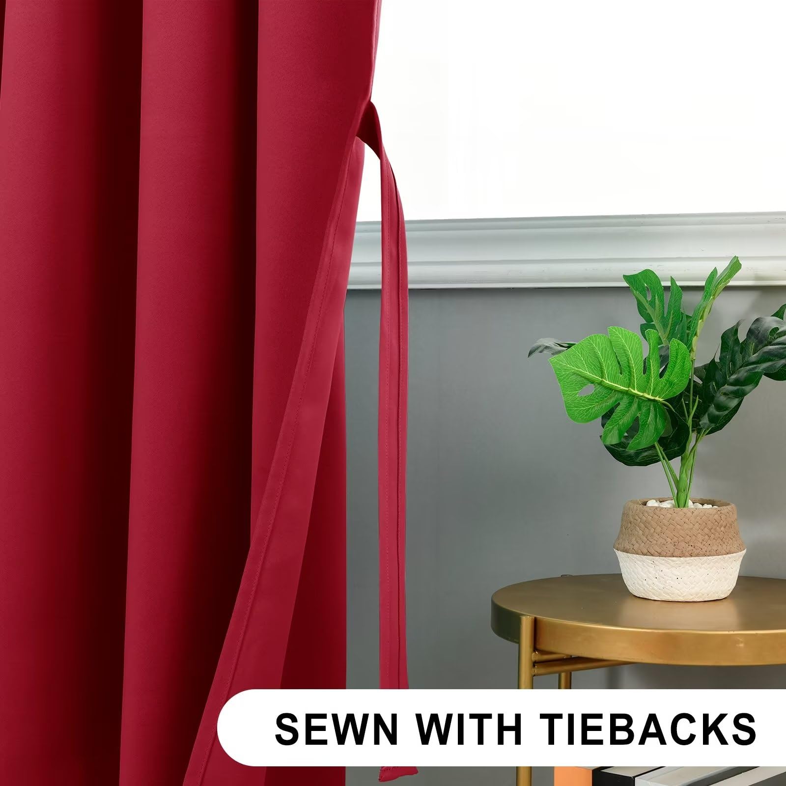 DWCN Blackout Curtains for Bedroom Thermal Insulated Curtain with Tiebacks Pencil Pleat Curtains for Living Room 46 x 72 inch Length - Image 3