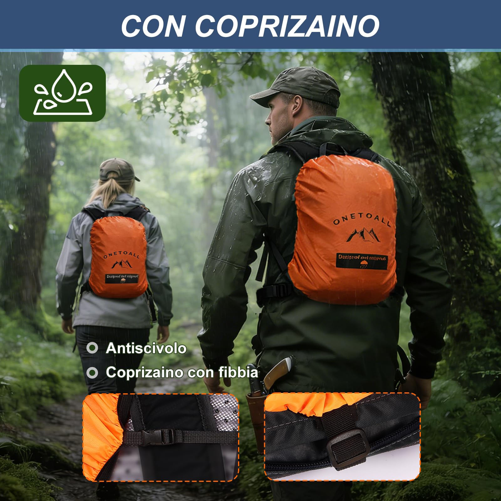 Zaino Trekking 20L 30 Litri, Zaino Montagna Antifurto con Coprizaino Impermeabile, Zaini Leggero Piccolo Uomo Donna per Escursionismo Hiking Viaggi Ciclismo Pendolarismo, Solo 500g 600g