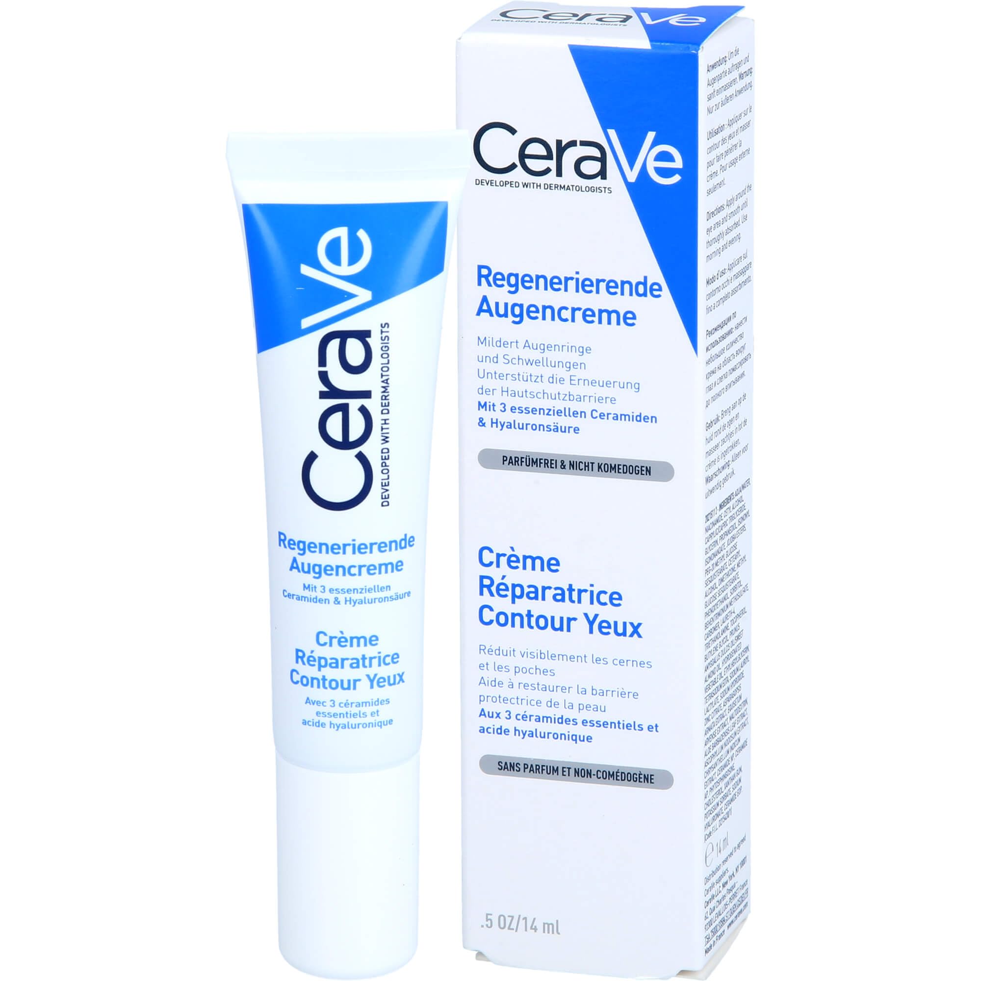 CeraVe Regenerierende Augencreme + Feuchtigkeitslotion, 14 ml Cream, 14 ml (Pack of 1) - Image 2