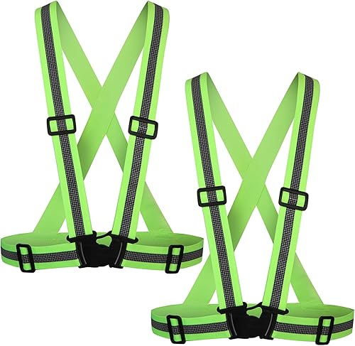 Miniatura 1 de Chaleco reflectante para correr, correas reflectantes, chaleco de seguridad de alta visibilidad para correr de noche, ciclismo, motocicleta, chaleco