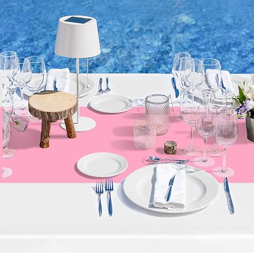 Miniatura 5 de Oudain 6 manteles desechables de plástico de 54 x 108 pulgadas, para mesas rectangulares, impermeables, para baby shower, boda, cumpleaños,