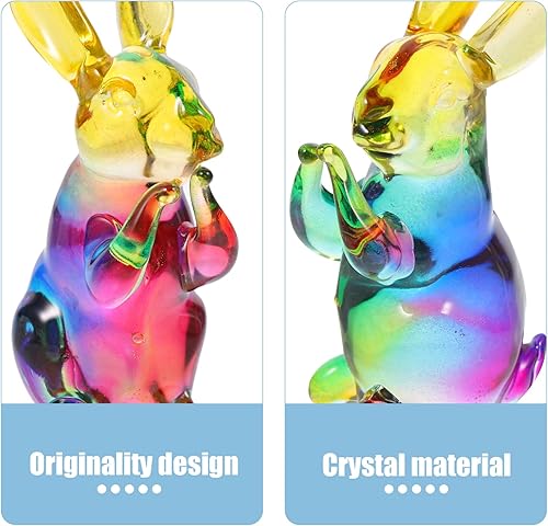 Miniatura 2 de FOMIYES Figura de conejo de cristal figura coleccionable de animal linda figura del año del conejo decoración del zodiaco estatua de conejo de