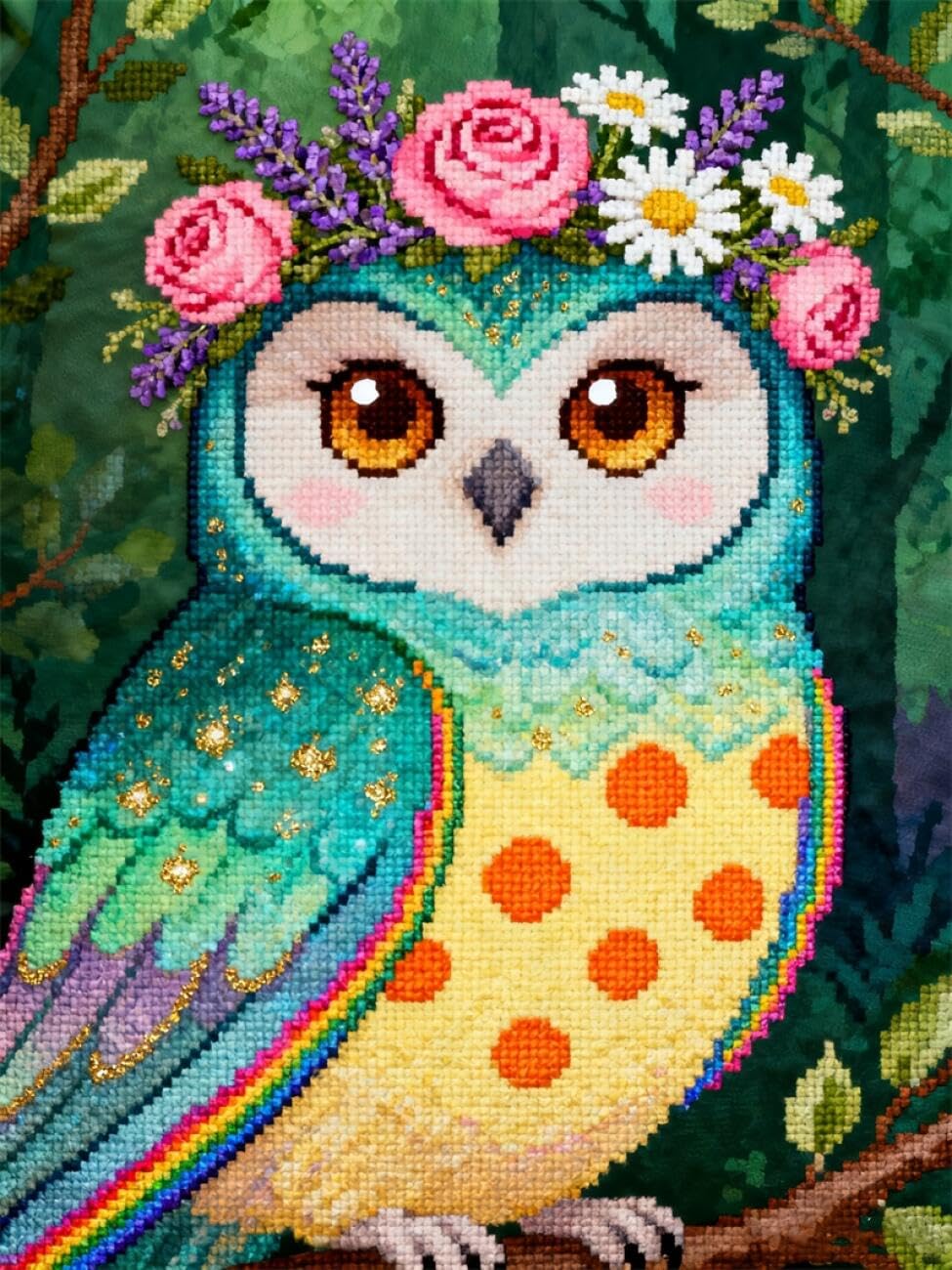 Henypt DIY Latch Hook Rug Kit Cartoon Owl 90x120cm