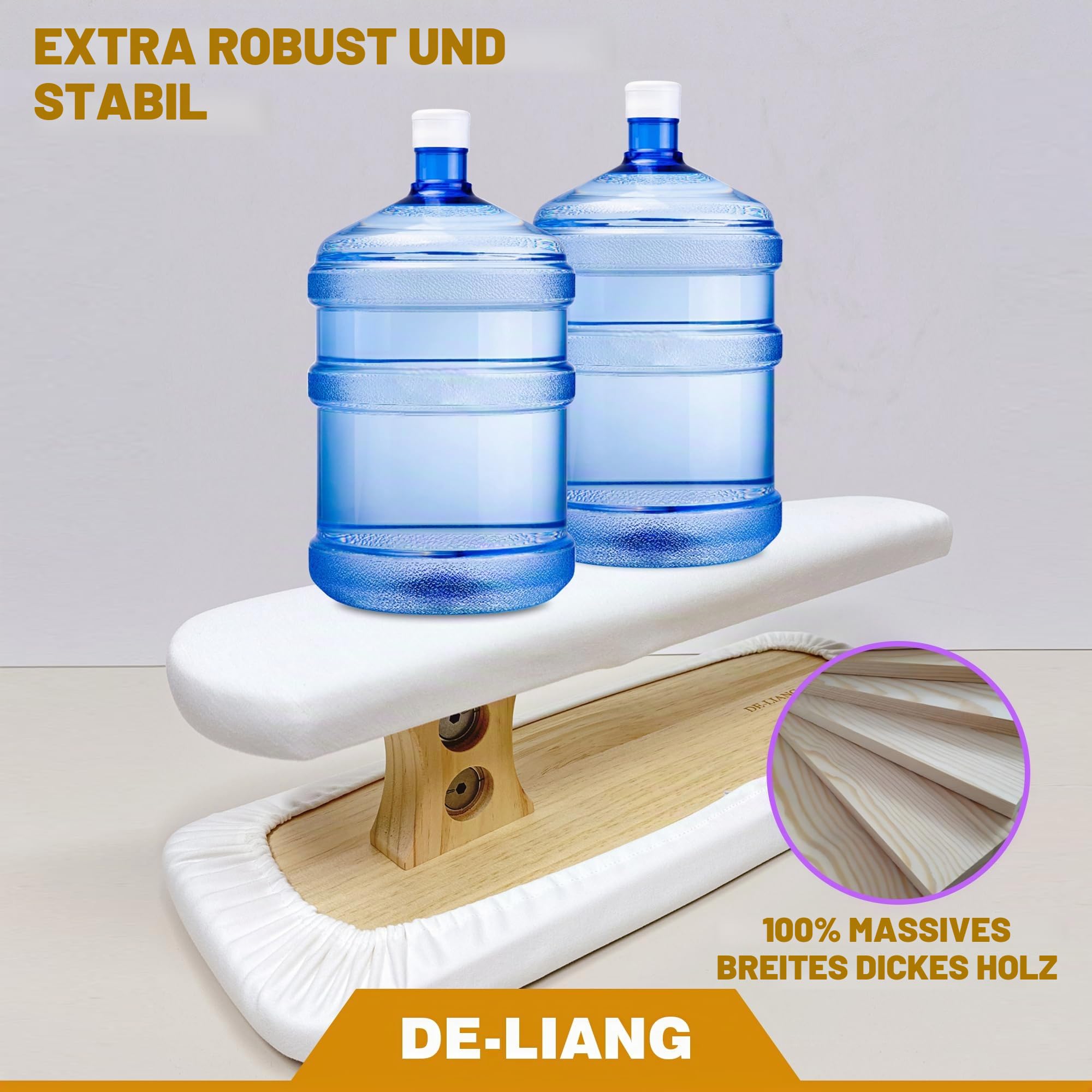Schneider Ärmel Bügelbrett Groß Lange, Langes Ärmelbügelbrett mit Baumwollbezug und Holzfuß, Beidseitig Verwendbar Heim-Ironing Board für Ärmel, Brust, Hosen, Hemden und den Brustbereich