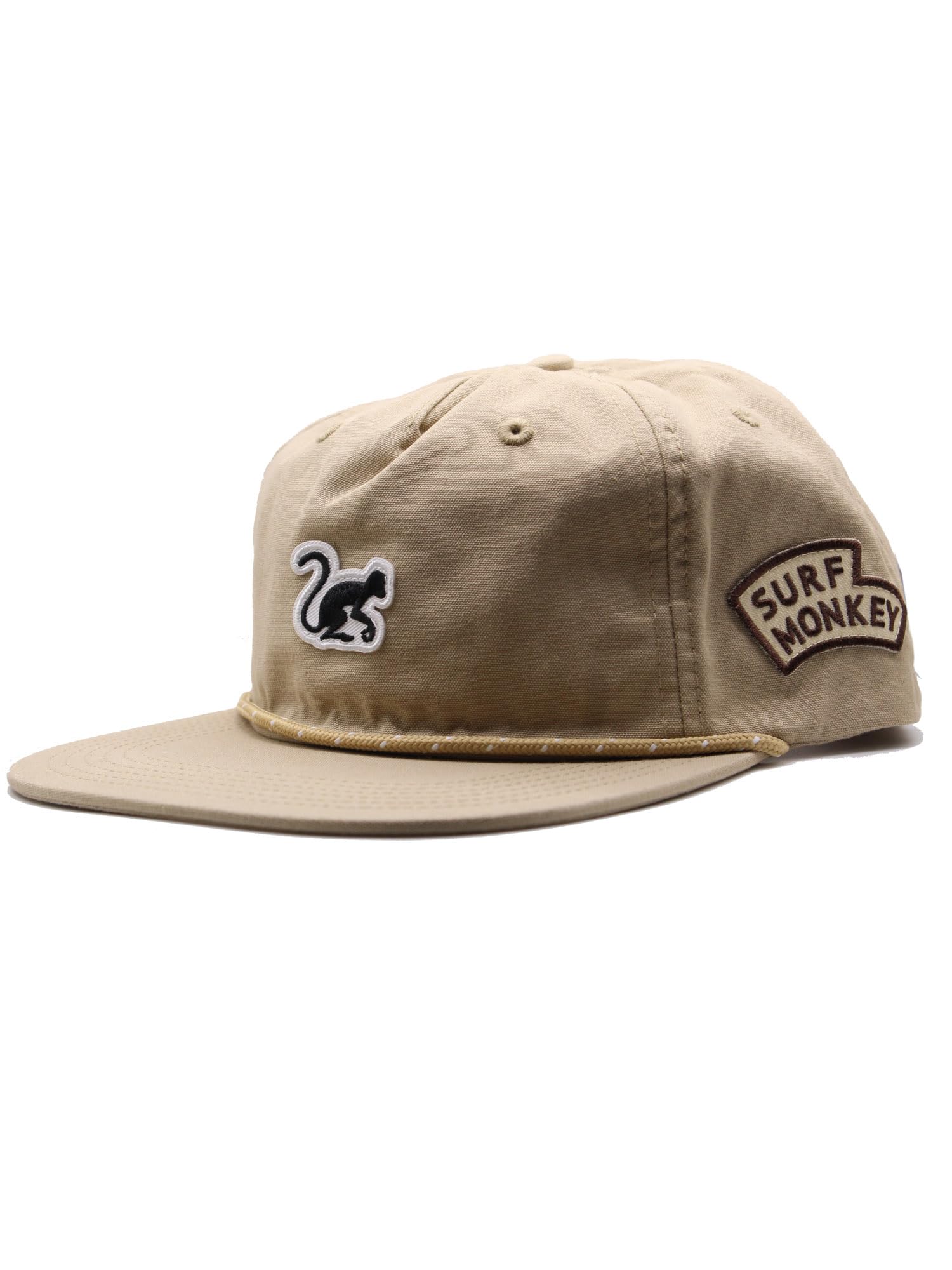Surf Monkey Cappellino 5 Pannelli con Corda Uomo/Donna - 100% Cotone Biologico - Taglia unica